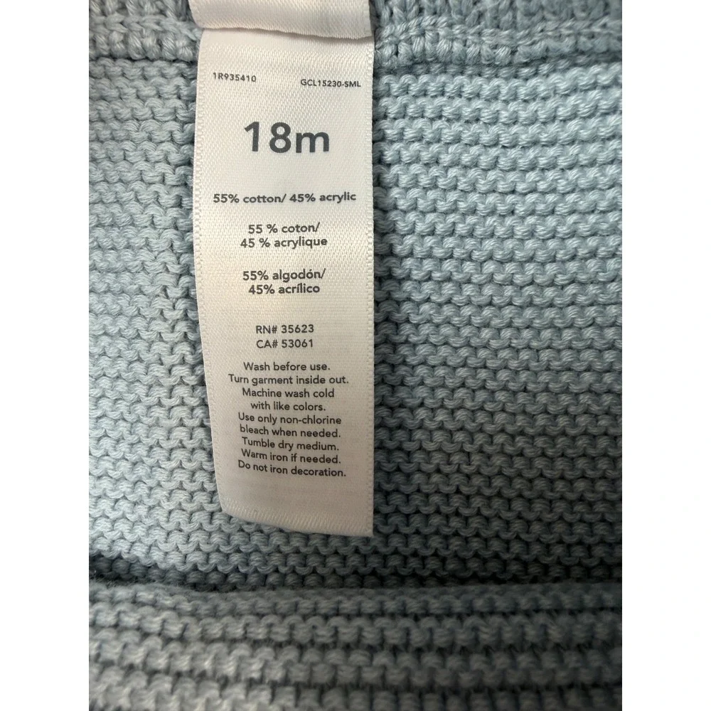 Carters Just One You Baby Blue Knit Sweater Pants Leggings 18M